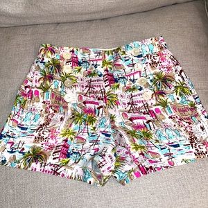 J. Crew high waist linen blend sailor button shorts